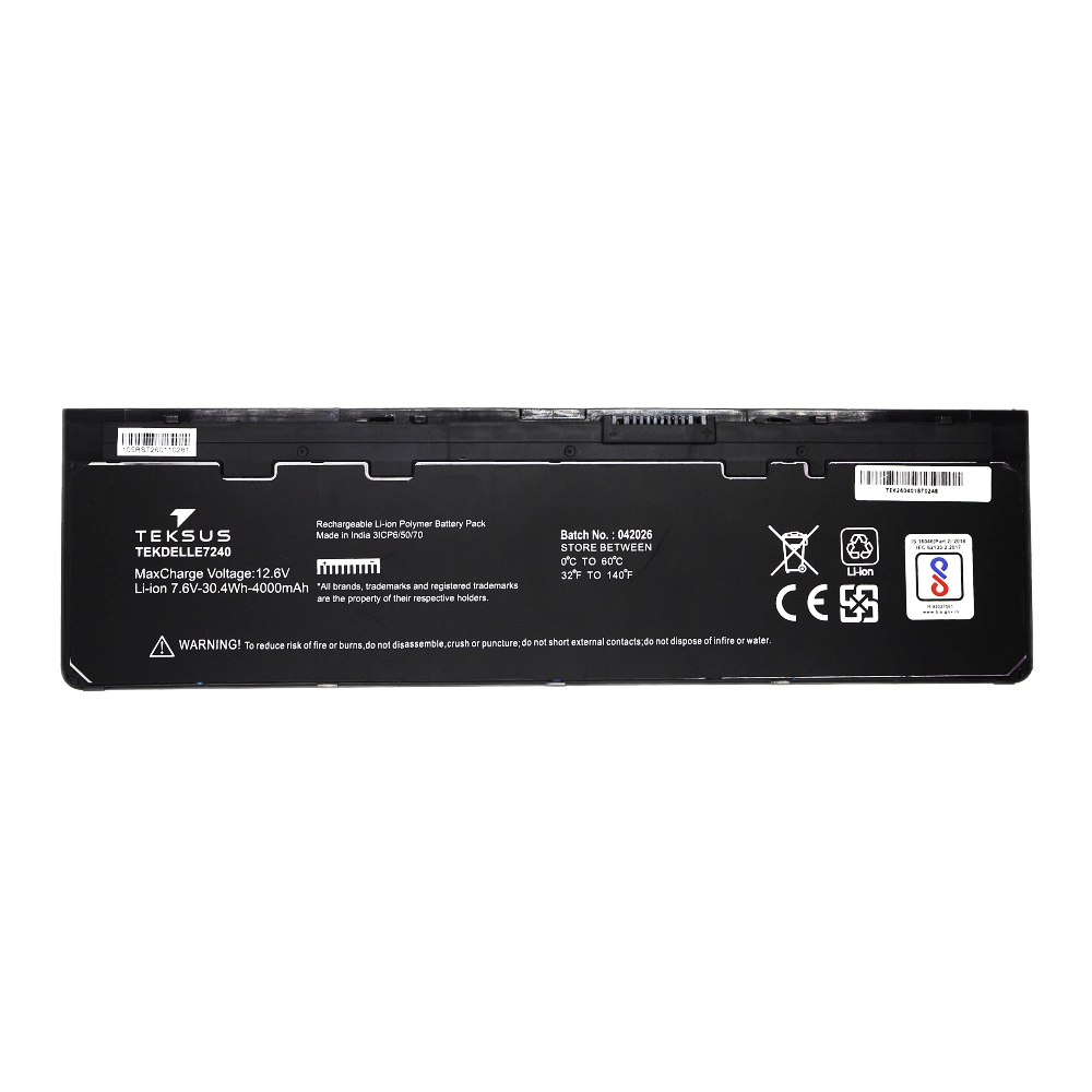 Teksus Laptop Battery Compatible For Dell Latitude E7240 | WD52H 4C view 2